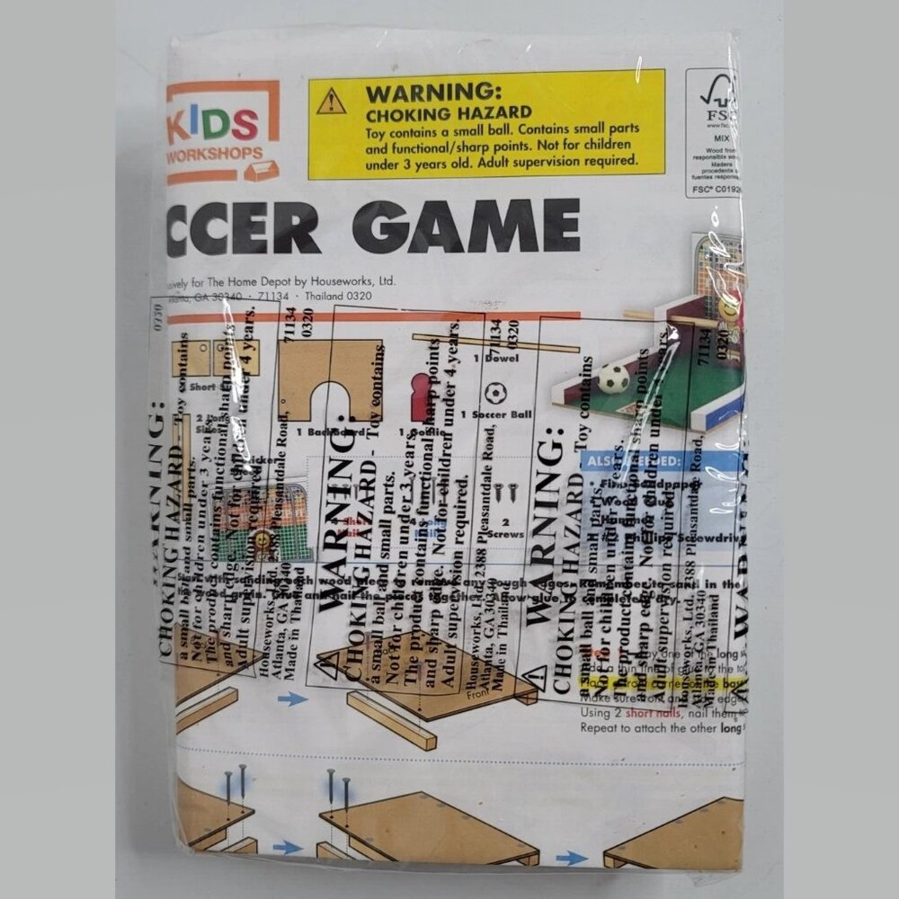 Soccer Game with Ball Lowes Build and Grow Wood Sport Toy Set Kit Sealed NEW